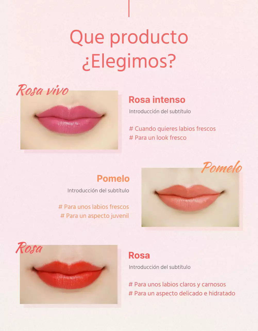 Presentamos una barra de labios fresca y brillante en rosa