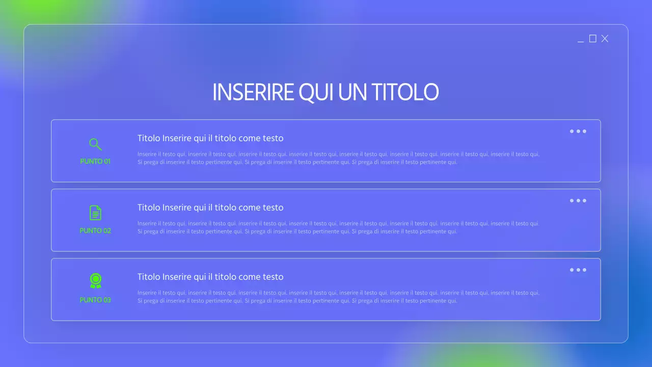 Cartelle semplici nei colori blu e fluorescenti