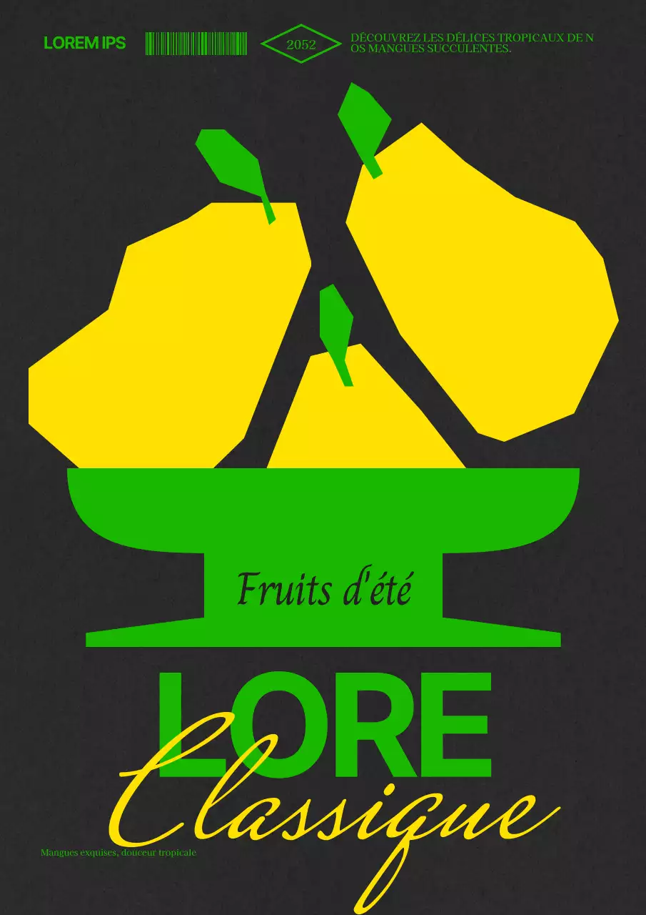 Promouvoir les mangues d'été abstraites jaunes et vertes