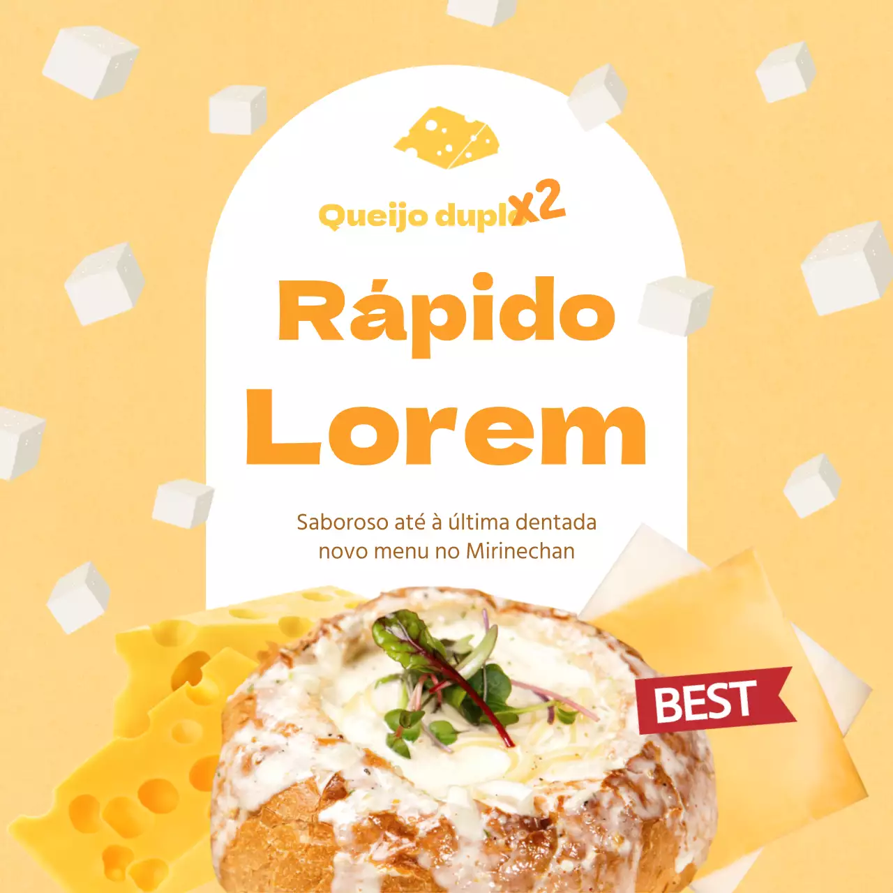 Promover o lançamento de um novo menu com um esquema de cores amarelo