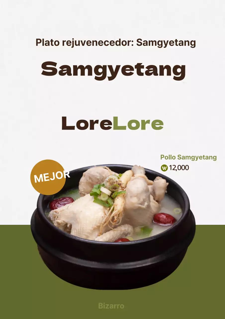 Presentamos la carta de ramen color aceituna