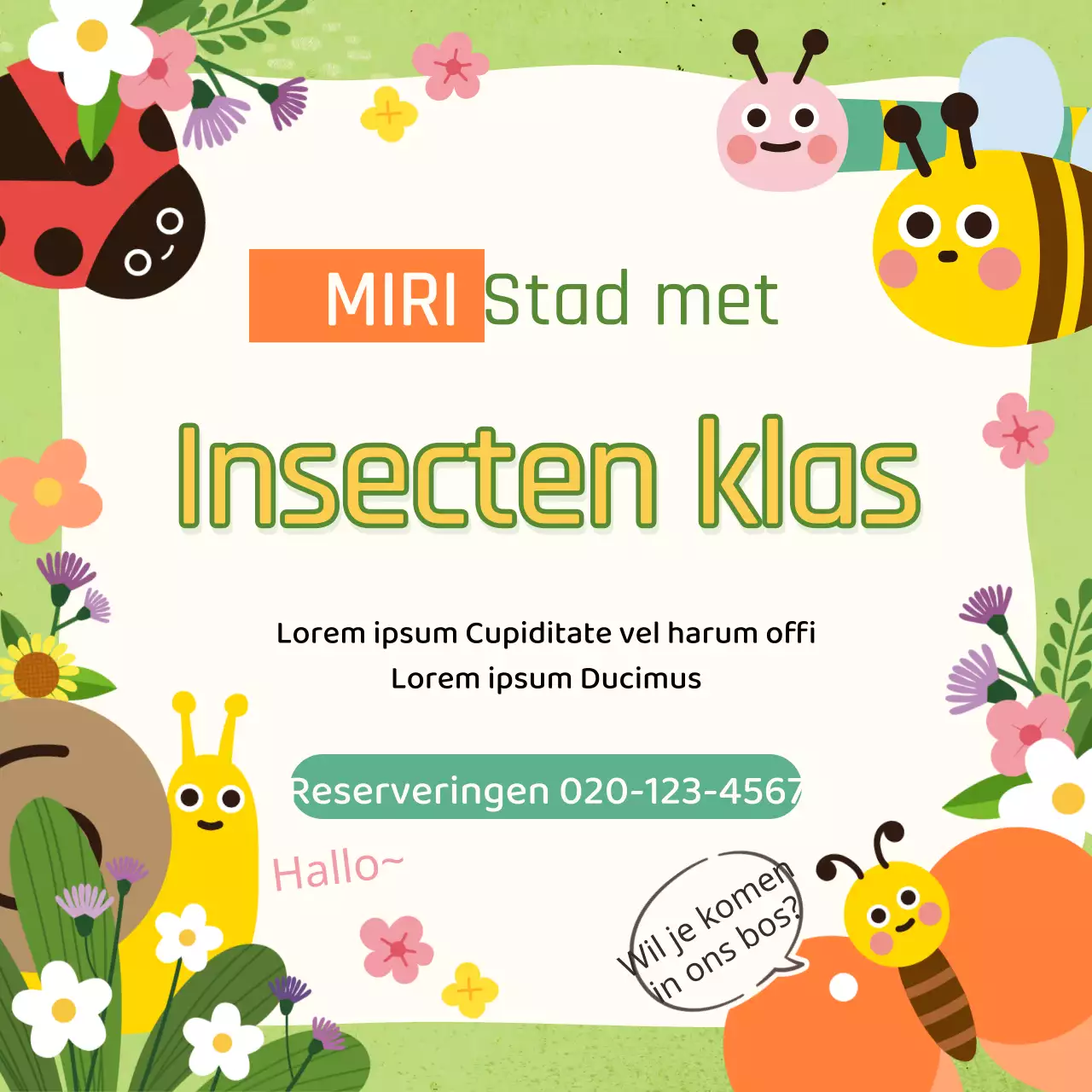 Schattige insecten op sociale media