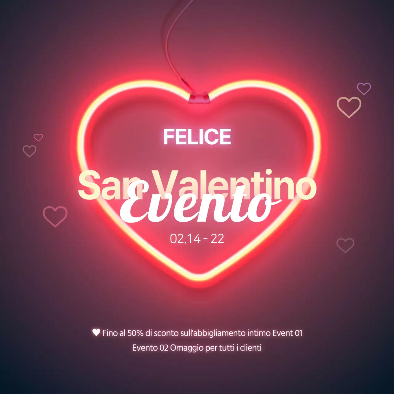 Insegna al neon a forma di cuore