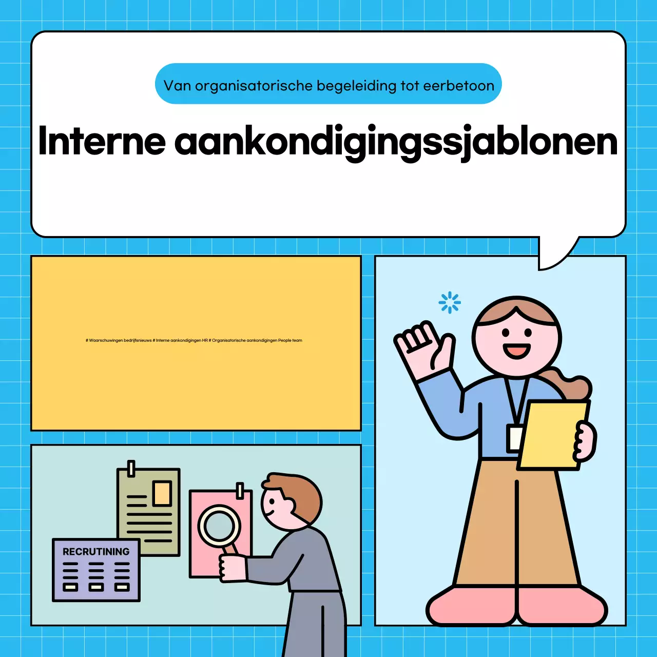 Lichtblauwe eenvoudige bedrijfsaankondiging