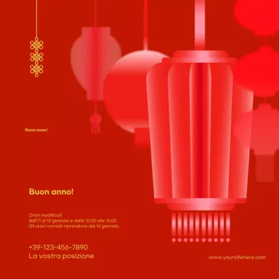 Annuncio tradizionale rosso di Capodanno