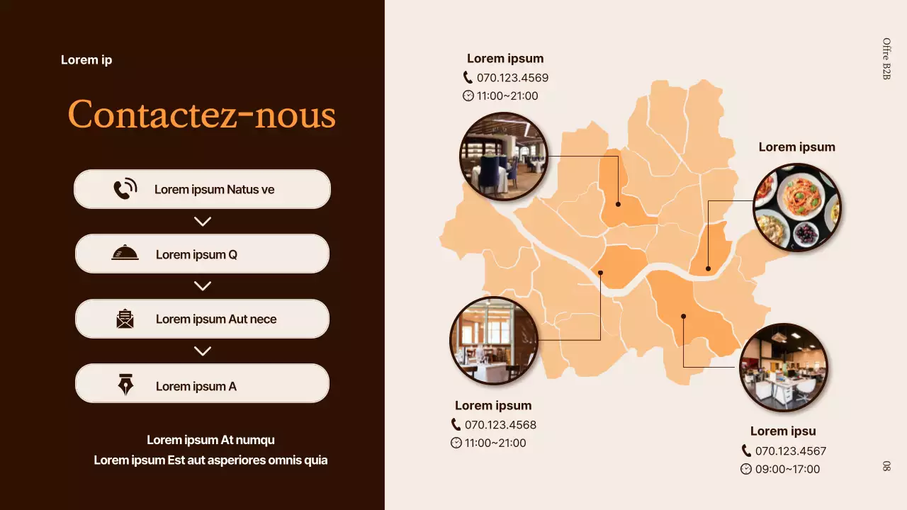 Proposition B2B pour un nouveau produit alimentaire en brun et orange