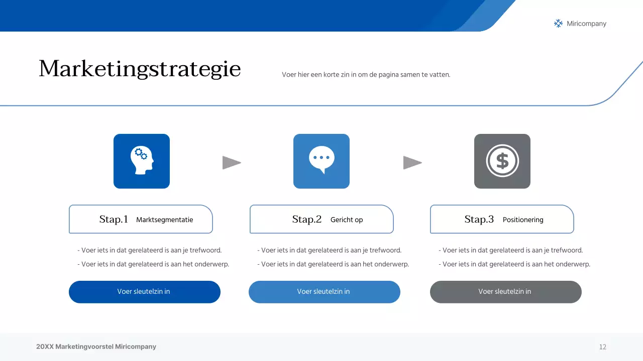 Een eenvoudige zakelijke presentatie in blauw- en grijstinten