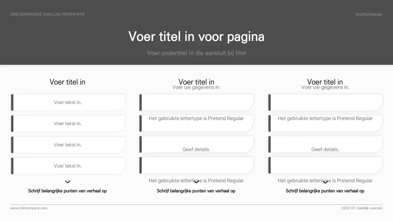 Eenvoudige zakelijke presentatie in zwart-wit