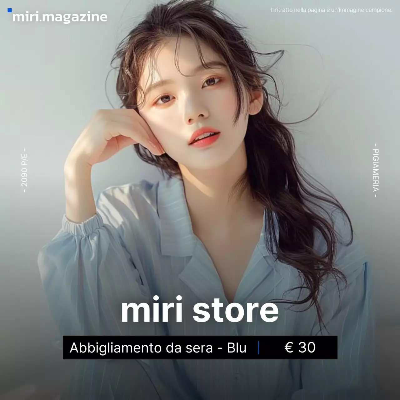 Annuncio di moda moderna di colore azzurro