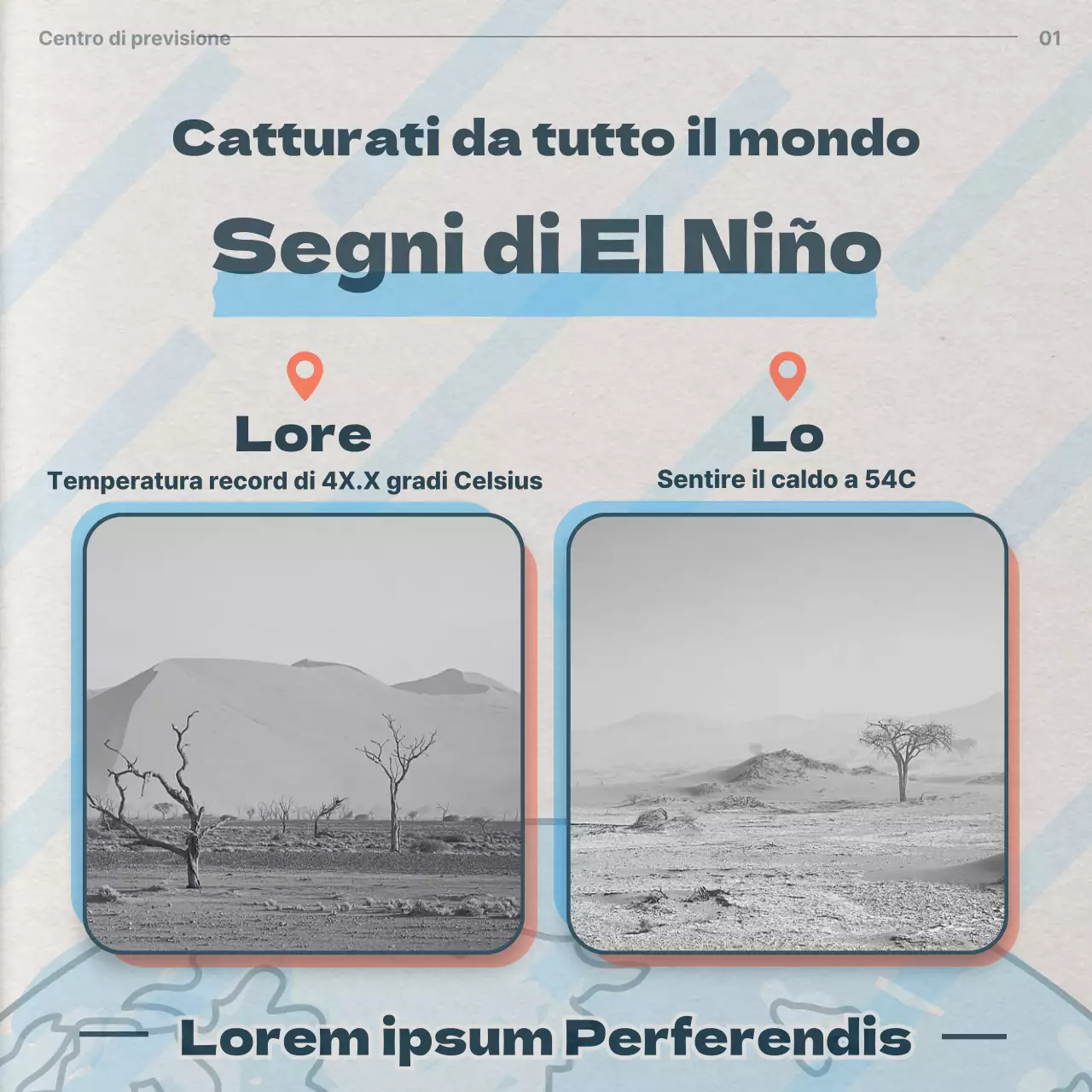 Osservazioni climatiche retrò in beige e azzurro