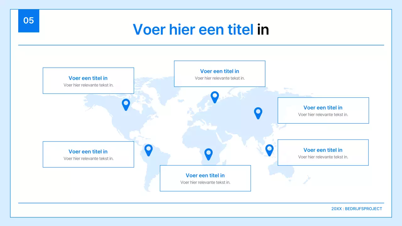 Een eenvoudig bedrijfsplan in wit en blauw