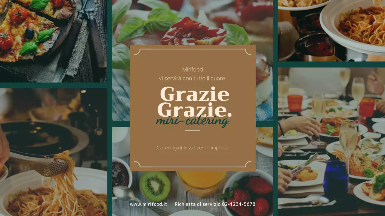 Presentazione del servizio di catering verde e marrone