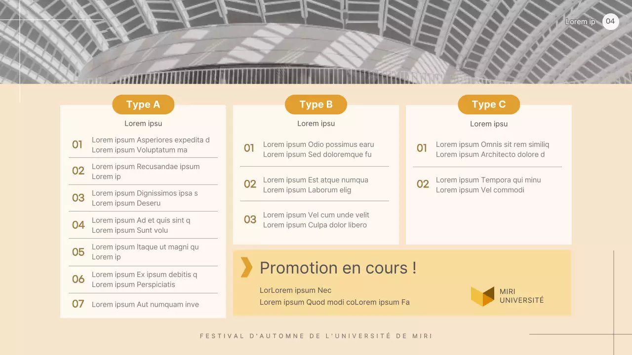 Proposition simple de parrainage d'un festival universitaire en beige, noir et blanc