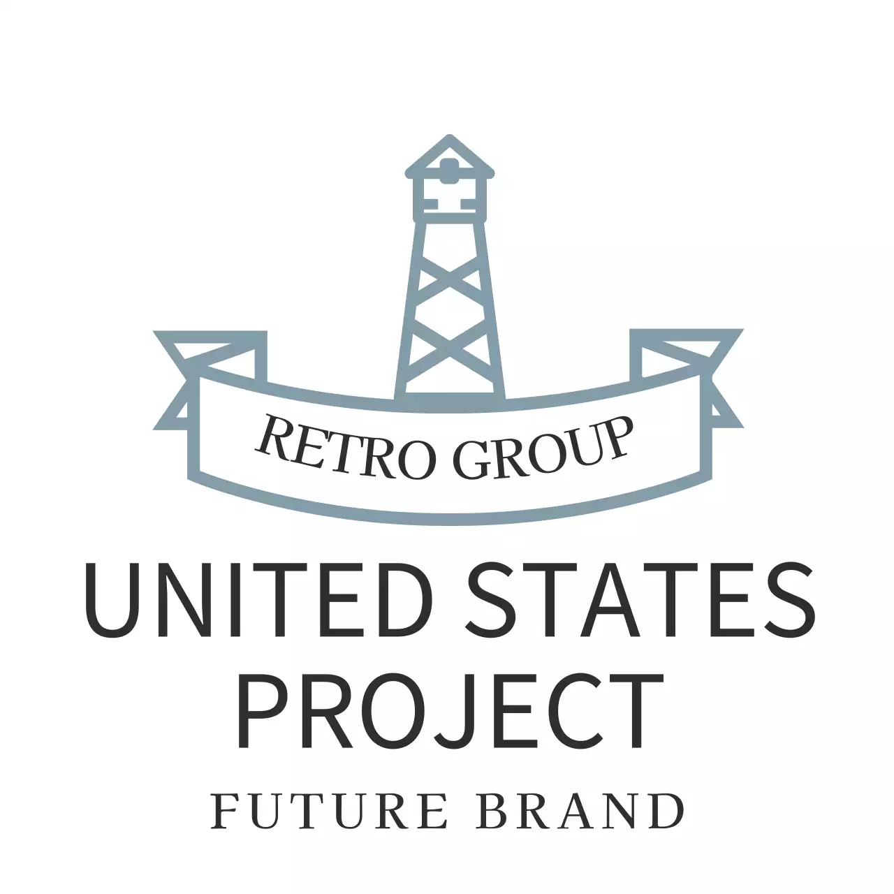 グレー レトロ 会社案内 ロゴ