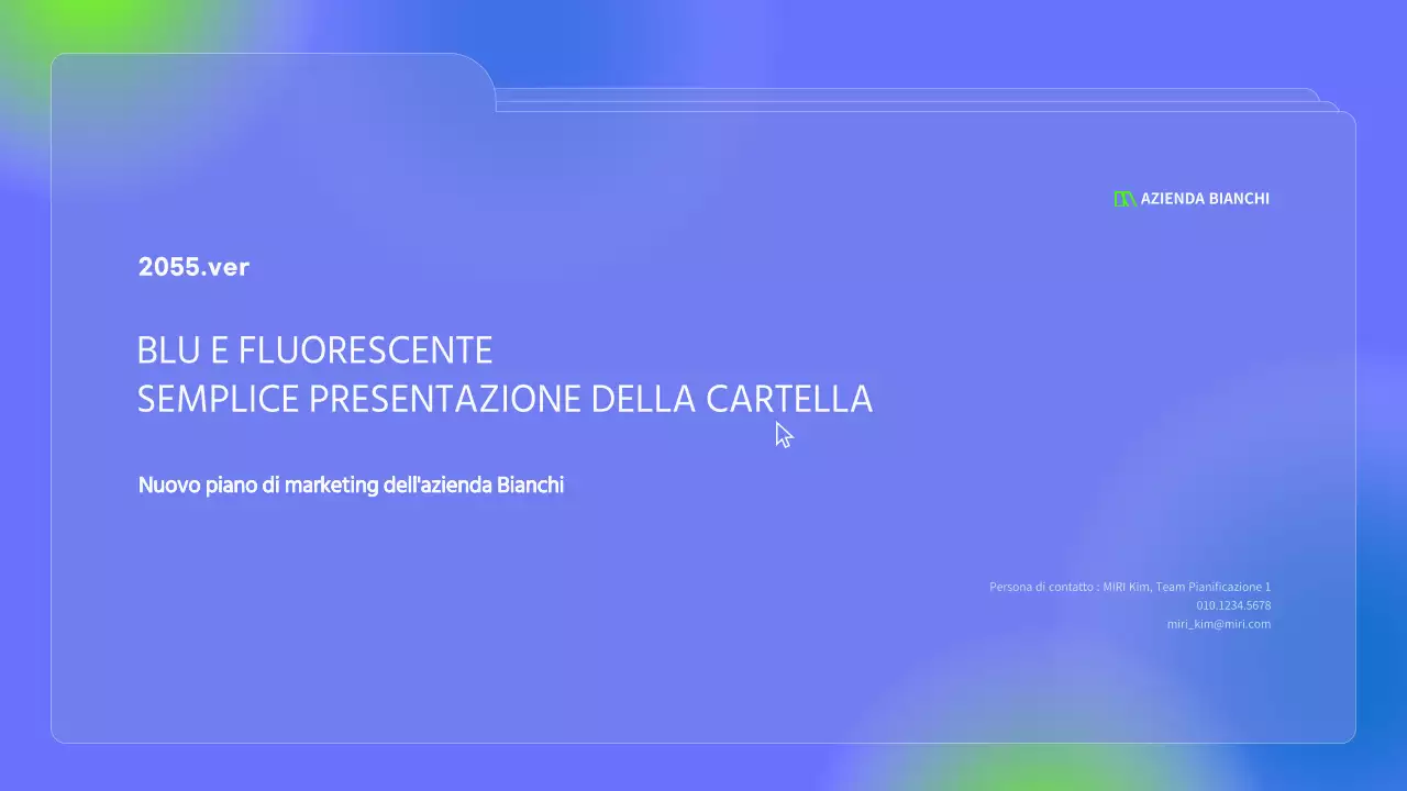 Cartelle semplici nei colori blu e fluorescenti