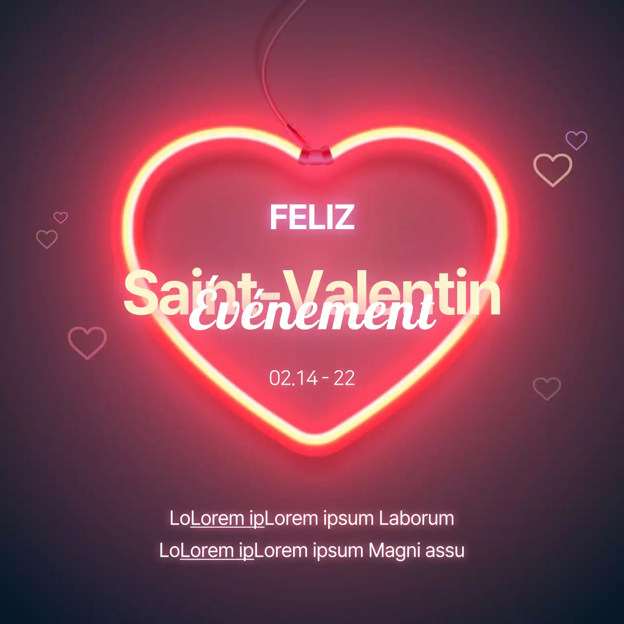 Enseigne lumineuse en forme de cœur