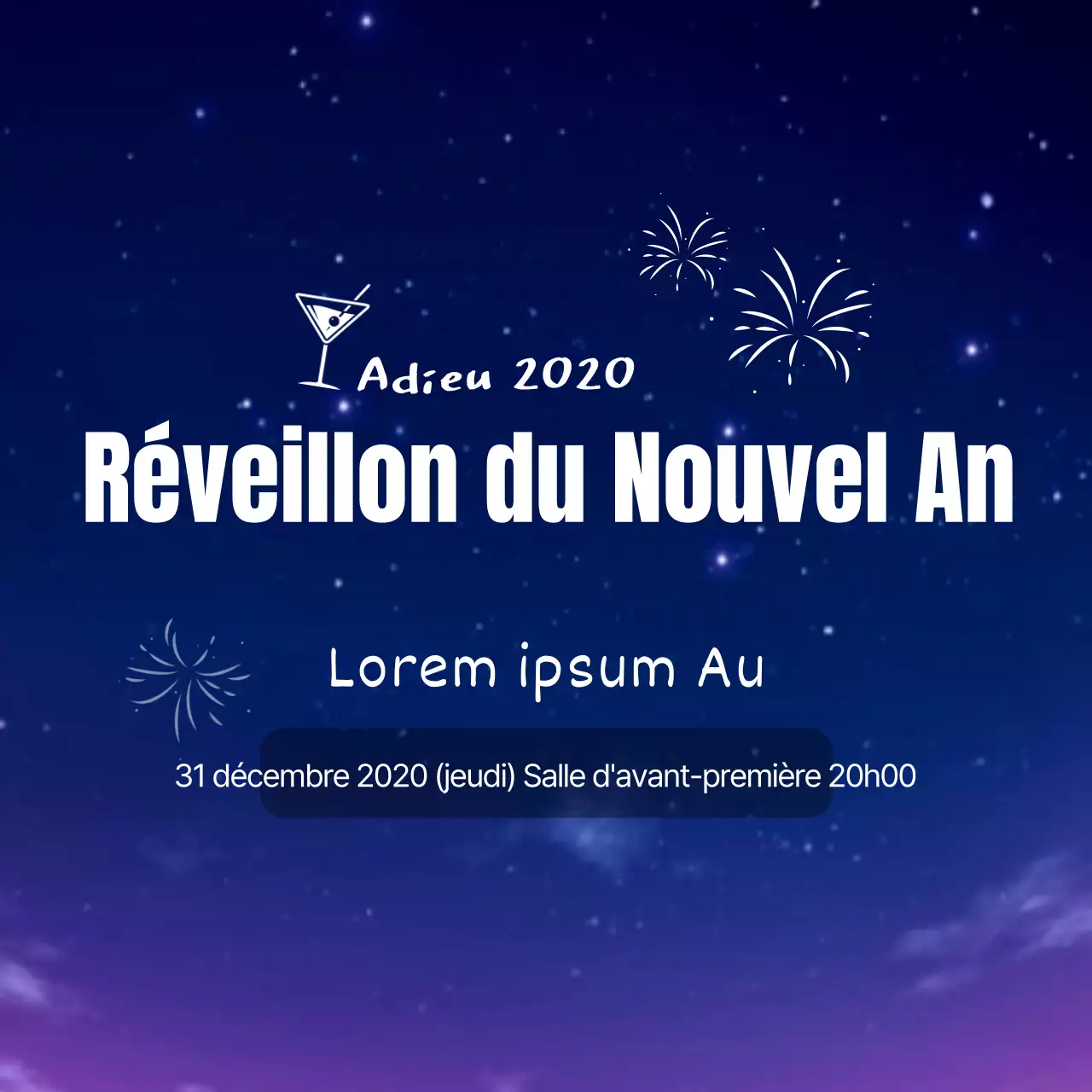 Ciel bleu nocturne Fête de fin d'année soignée
