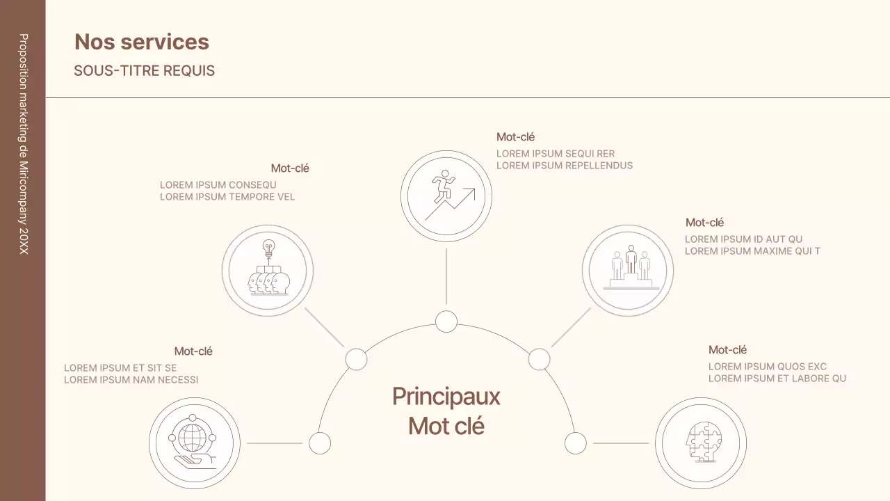 Un kit de concept d'entreprise avec des lignes minimalistes et simples en marron.