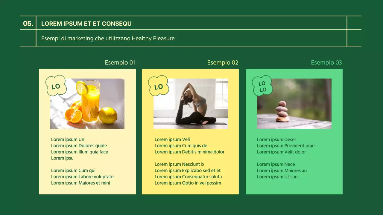 Tema verde e giallo: mangiare sano e piacere sano