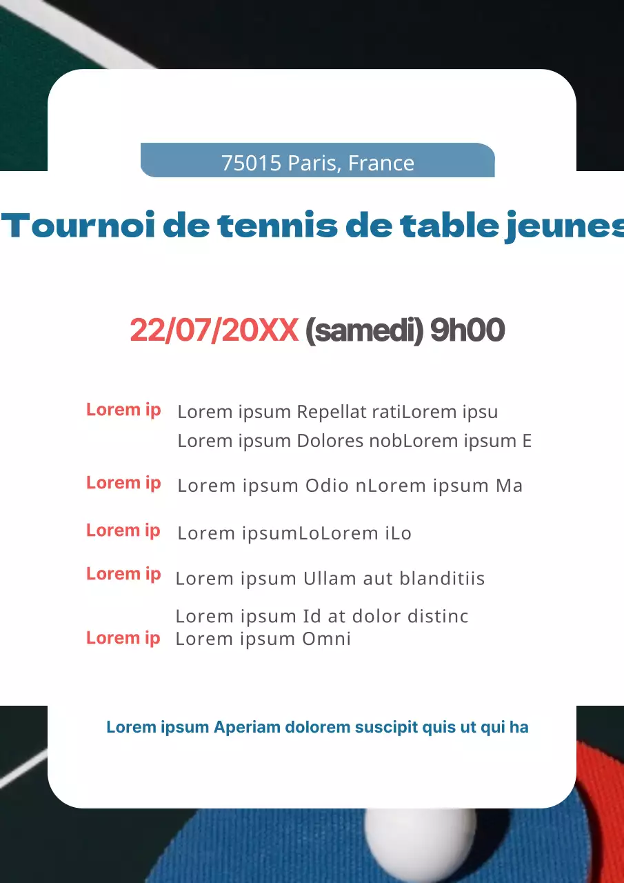 Tournoi de tennis de table pour les jeunes