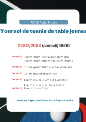 Tournoi de tennis de table pour les jeunes