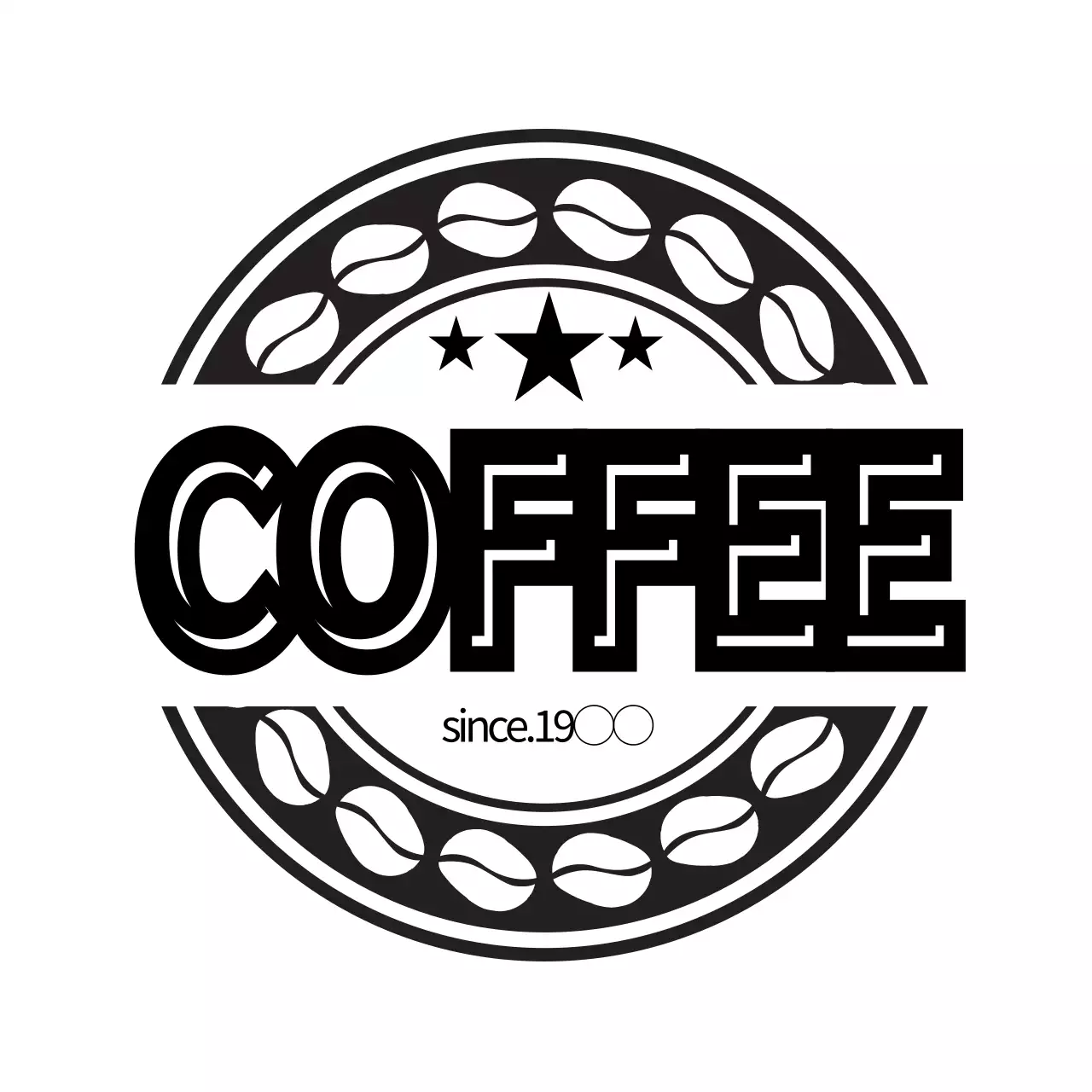 黒 クール コーヒー ロゴ