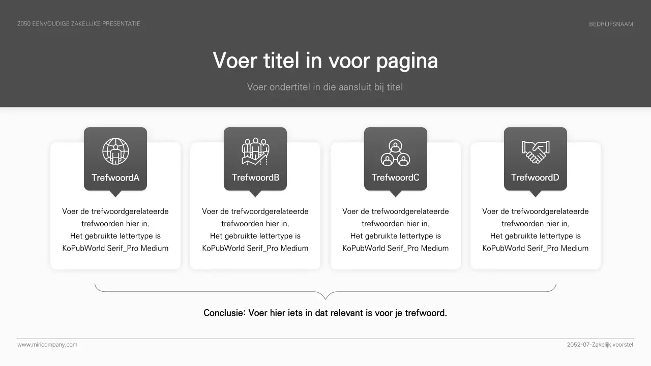 Eenvoudige zakelijke presentatie in zwart-wit