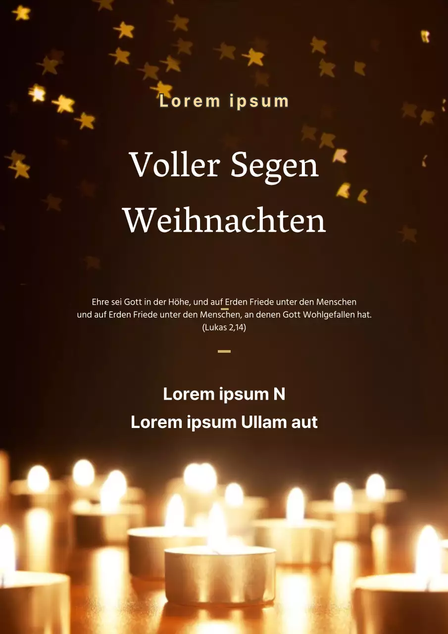 Ein schicker, goldfarbener Flyer für eine Weihnachtsveranstaltung