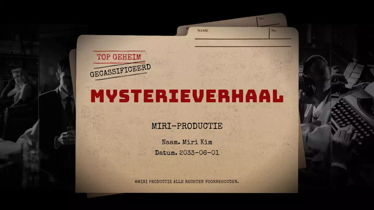 Mysterieromans met zwarte achtergronden en bruine archiefkasten analyseren