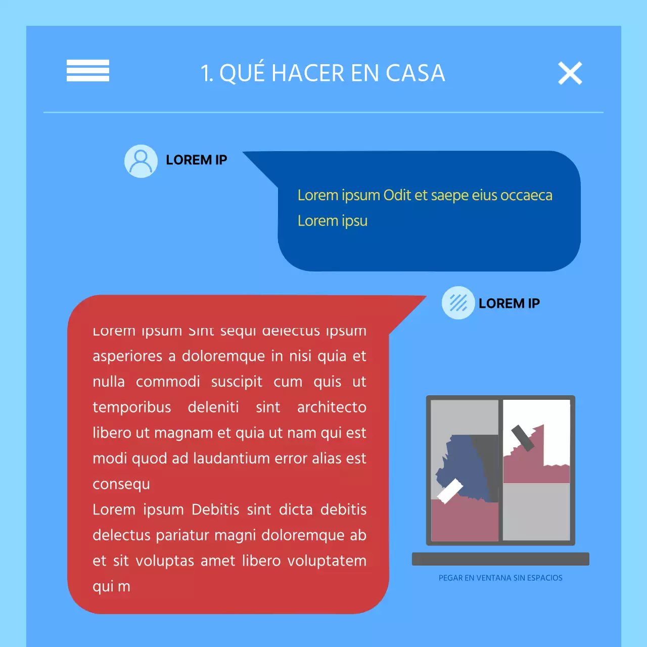 Concepto de texto de alerta de catástrofe en rojo y azul Información de alerta por lluvias torrenciales