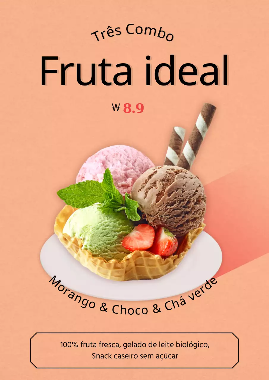 Menu de bebidas de verão realçado a laranja
