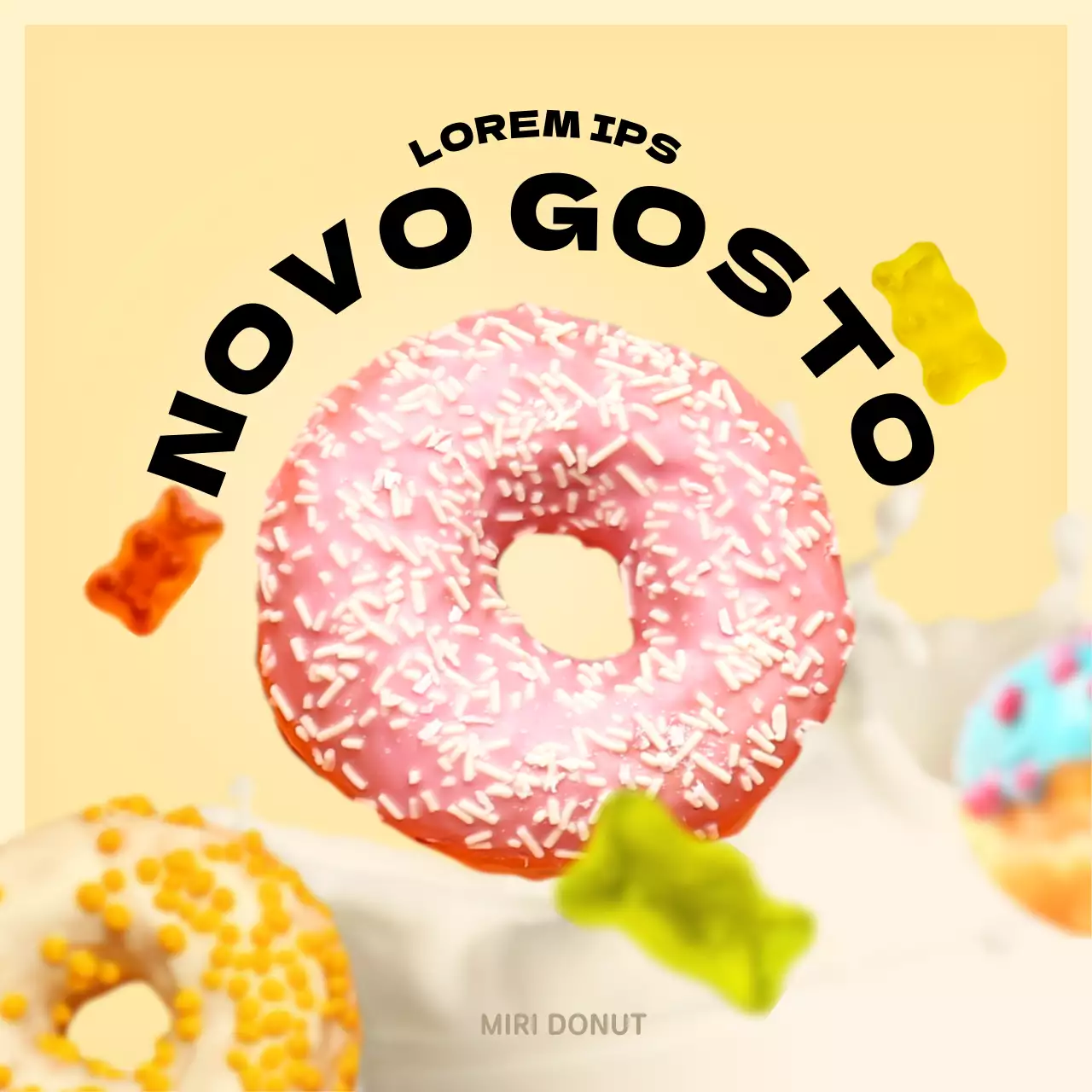 Novos donuts amarelos e cor-de-rosa na ementa