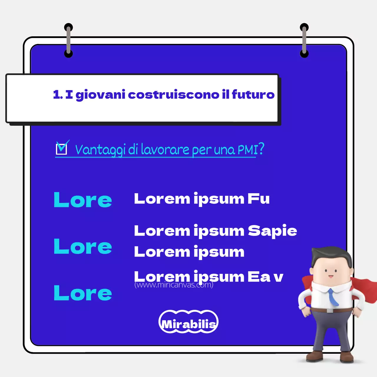 Vantaggi per l'occupazione giovanile