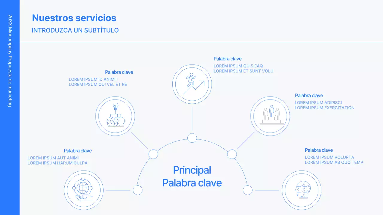 Kit de concepto empresarial con líneas azules, minimalistas y sencillas