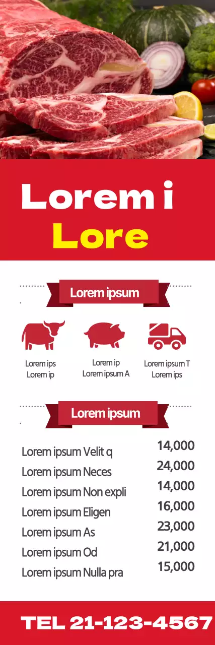 Cartaz da carne crua