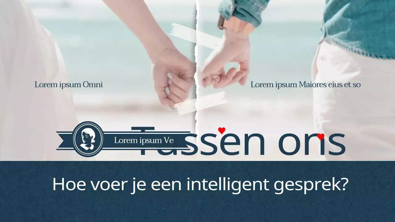 Blauwe en gebroken witte foto's benadrukken het kanaal voor relatieadvies