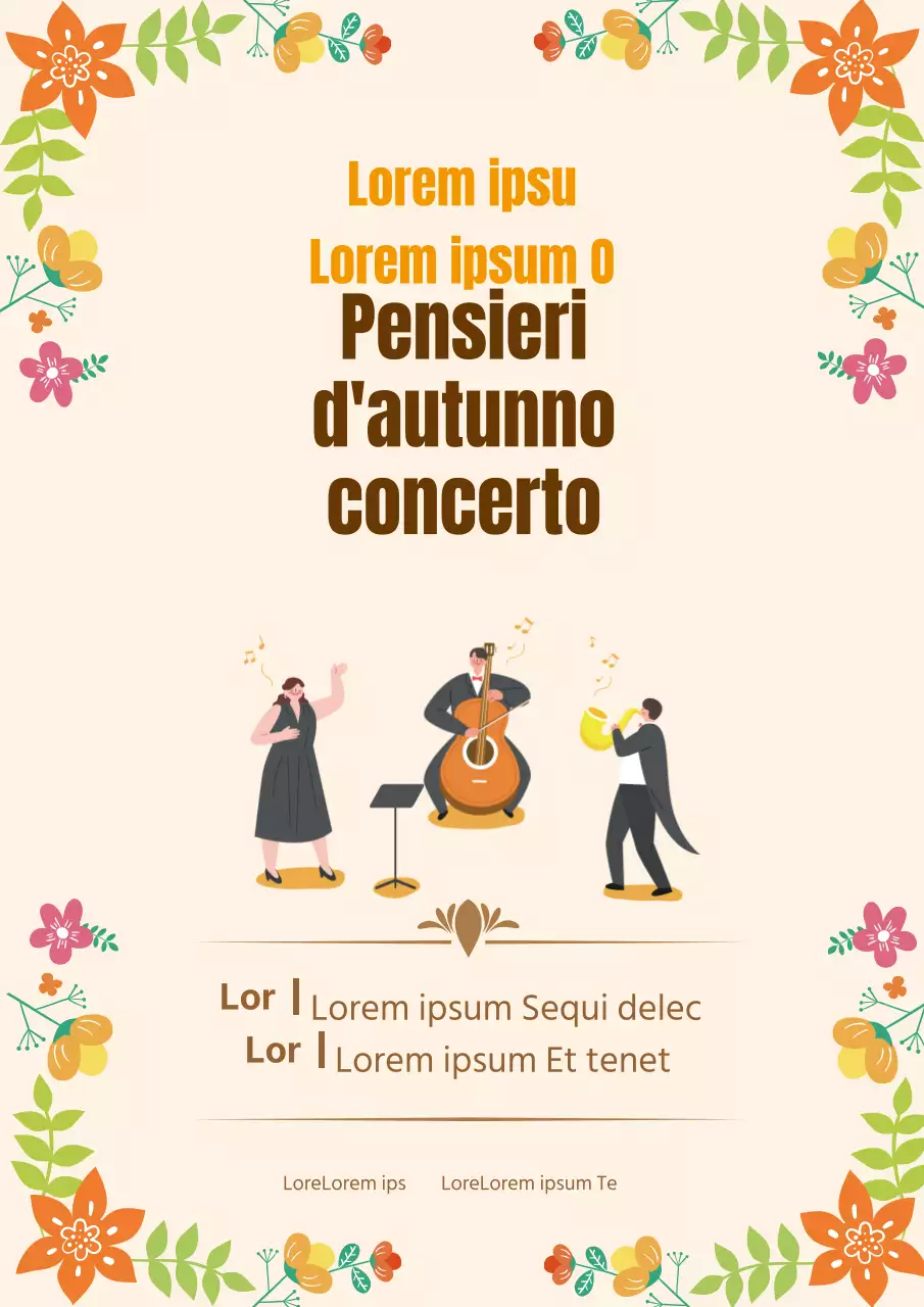 Illustrazione beige festival musicale autunnale promozione concerto