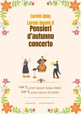 Illustrazione beige festival musicale autunnale promozione concerto