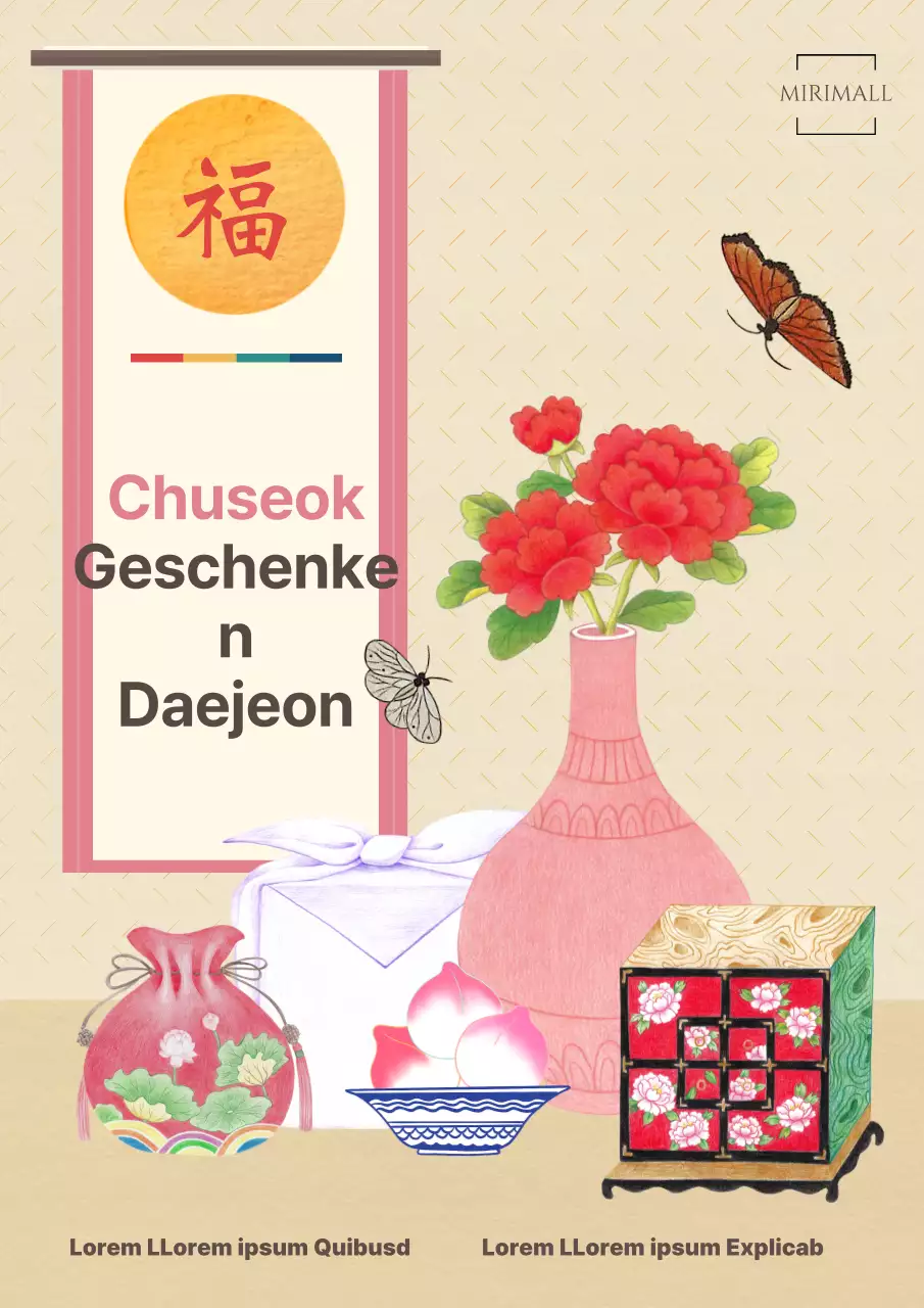 Bruin en roze concept volksverhaal Obon geschenken