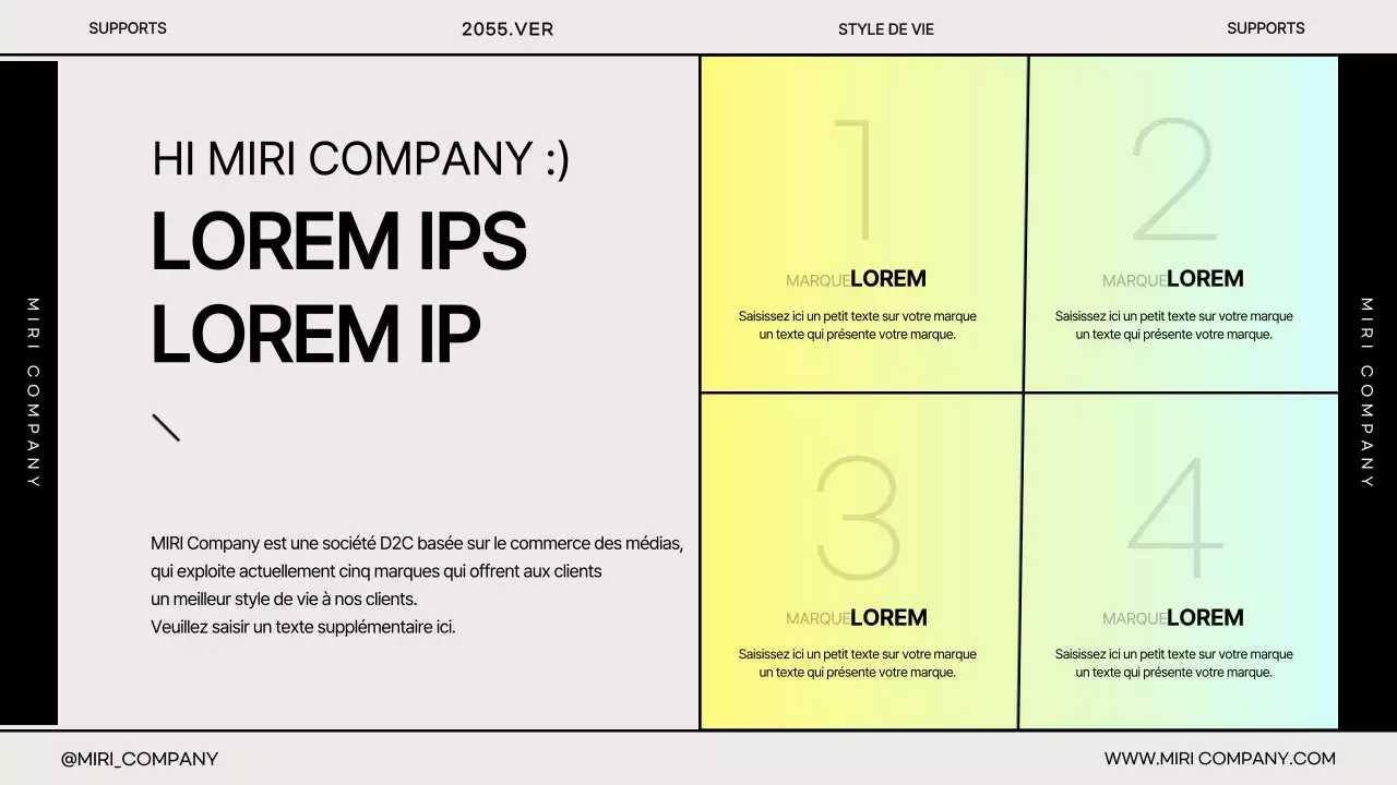Présentation simple de Gradient pour le lancement de l'entreprise