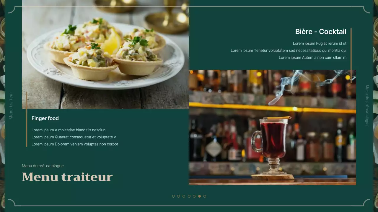 Présentation du service de restauration vert et brun