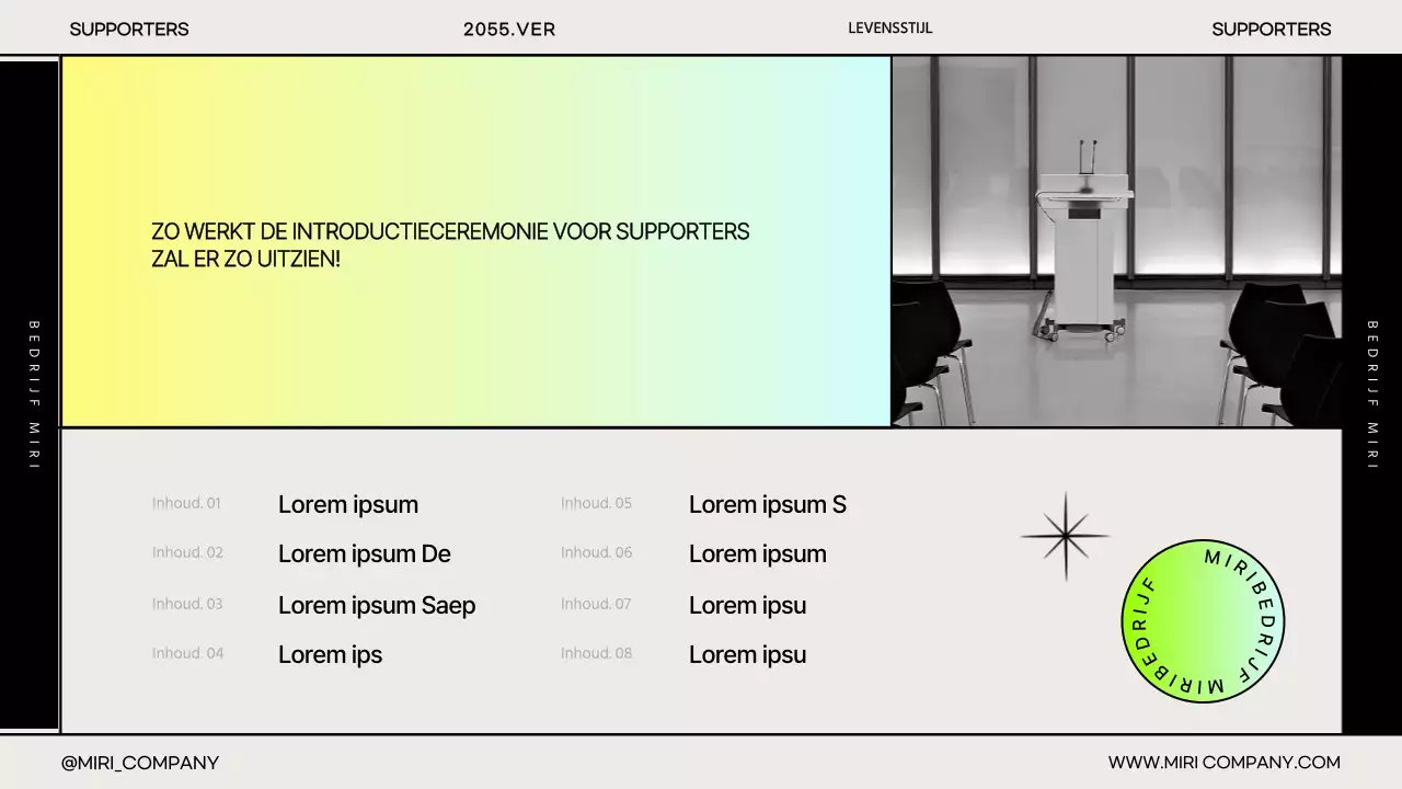 De eenvoudige bedrijfspresentatie van Gradient
