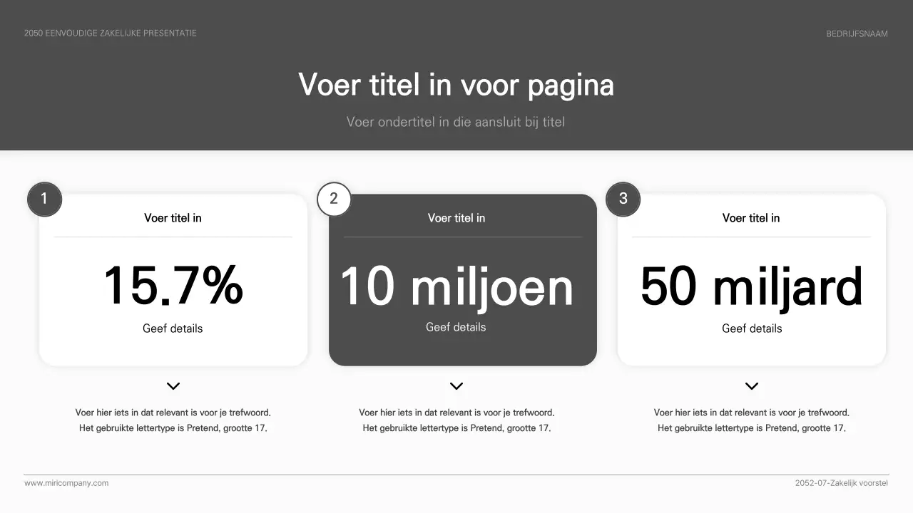 Eenvoudige zakelijke presentatie in zwart-wit