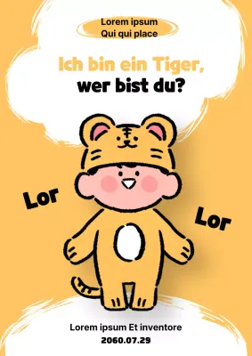 Werben Sie für den Internationalen Tag des Tigers mit einem süßen kleinen gelben Tiger