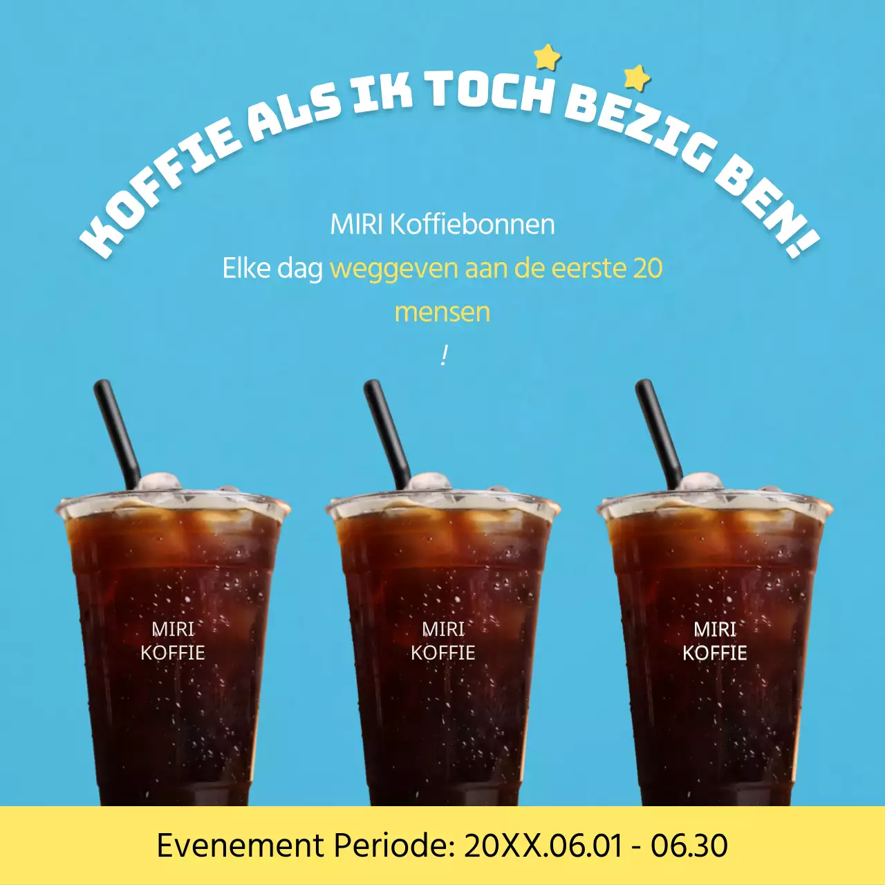 Promoot een eenvoudig caférecensie-evenement in lichtblauw