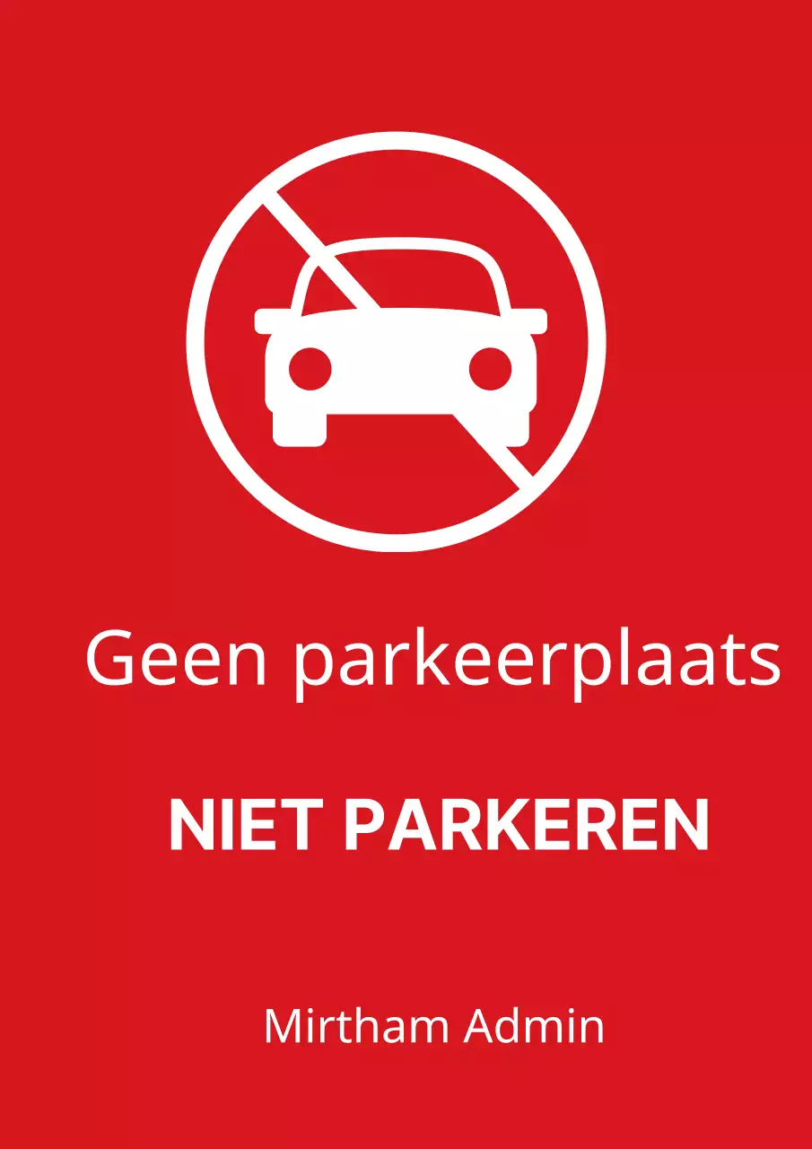 190806_Niet parkeren Poster