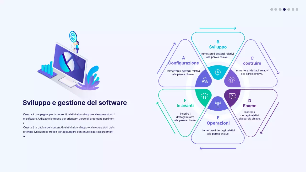 Processo di icone a gradiente blu e viola