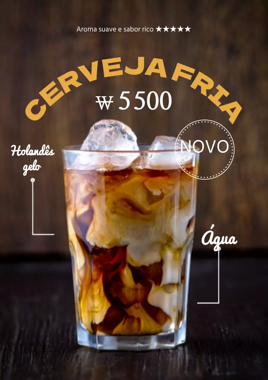 Promova o seu novo menu de bebidas de fermentação a frio