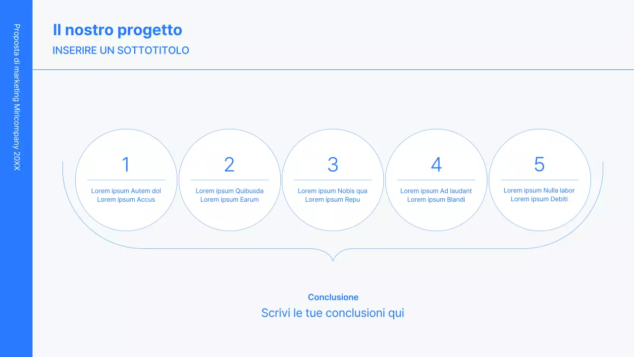 Kit di concetti aziendali con linee blu, minimaliste e semplici