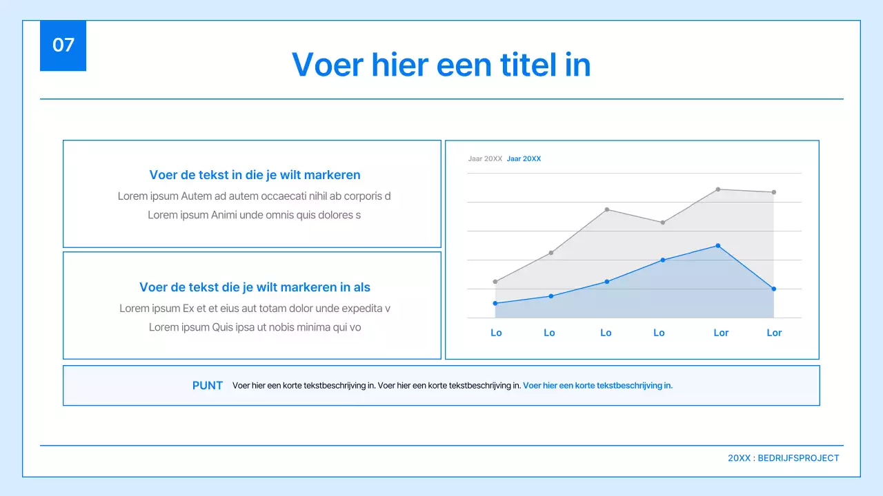 Een eenvoudig bedrijfsplan in wit en blauw